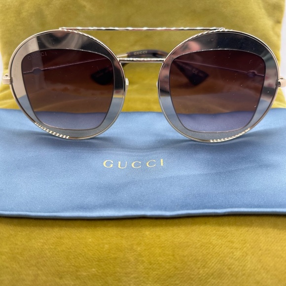 Gucci Gold Round Sunglasses - Picture 3 of 6